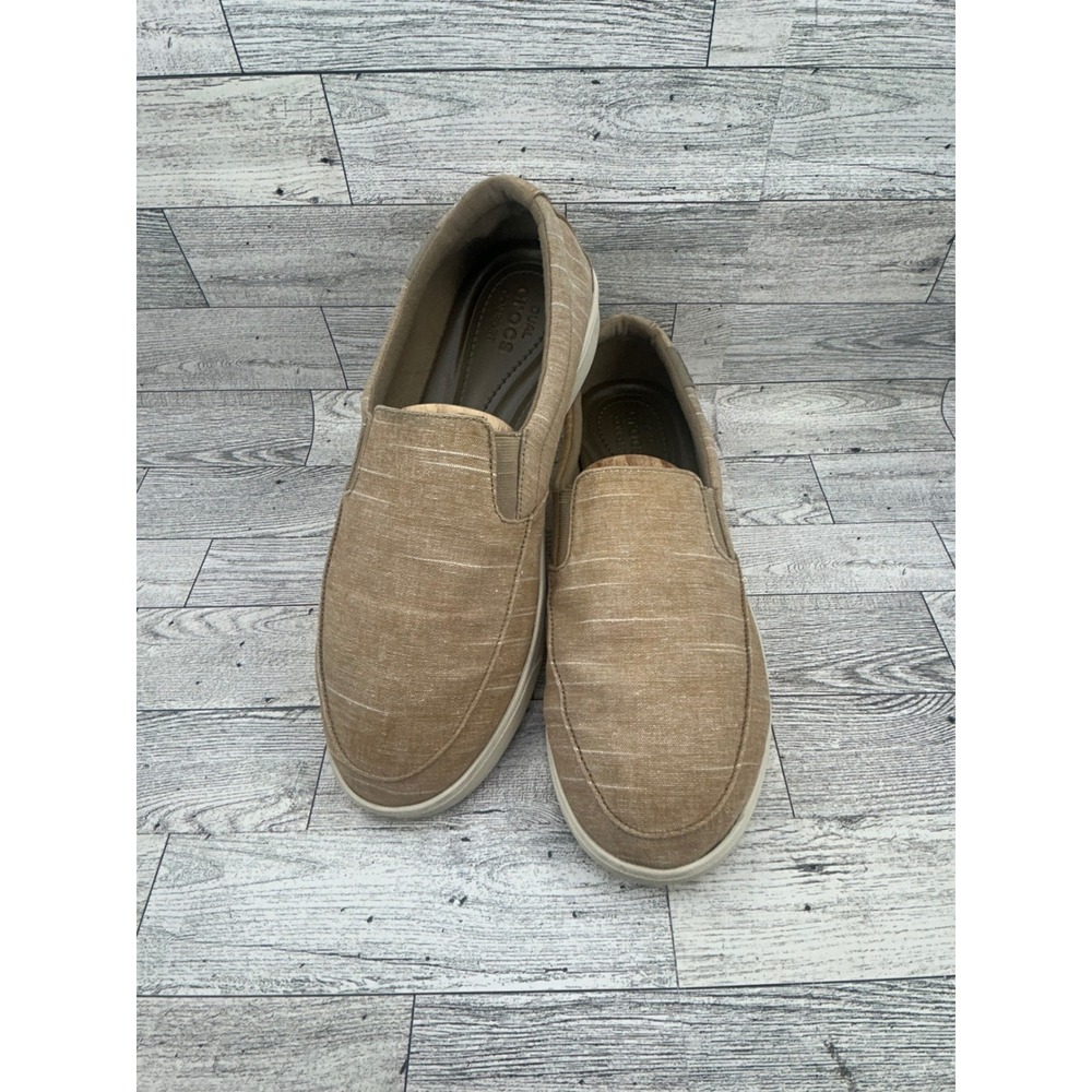 Crocs Santa Cruz Slip On Loafers Tan Canvas Women Size W11